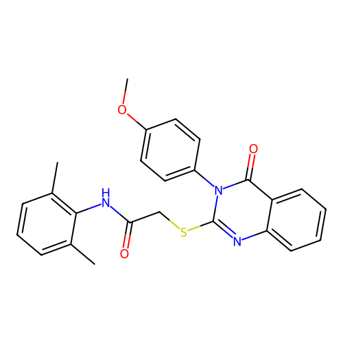 N-(2,6-dimethylphenyl)-2-[3-(4-methoxyphenyl)-4-oxo-quinazolin-2-yl]sulfanyl-acetamide structure