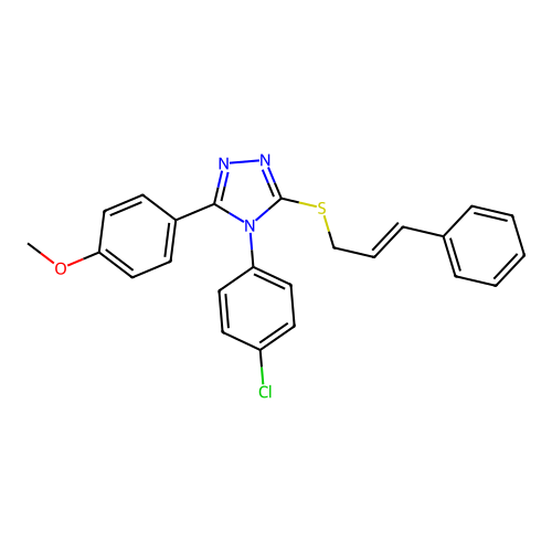 4-(4-chlorophenyl)-3-(4-methoxyphenyl)-5-{[(2E)-3-phenylprop-2-en-1-yl]sulfanyl}-4H-1,2,4-triazole structure