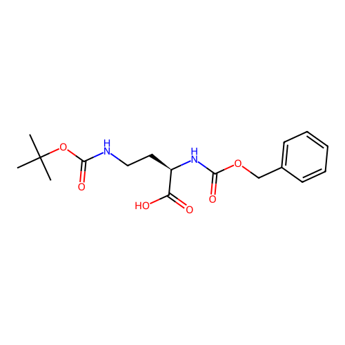 (R)-2-(((Benzyloxy)carbonyl)amino)-4-((tert-butoxycarbonyl)amino)butanoic acid structure