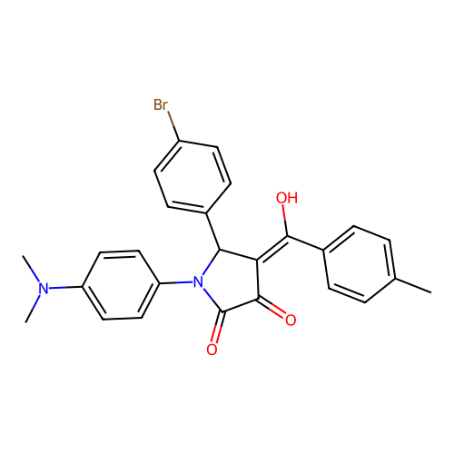 (4E)-5-(4-bromophenyl)-1-(4-dimethylaminophenyl)-4-[hydroxy-(4-methylphenyl)methylidene]pyrrolidine-2,3-dione structure