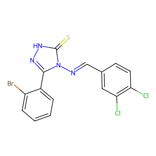 5-(2-Bromophenyl)-4-((3,4-dichlorobenzylidene)amino)-4H-1,2,4-triazole-3-thiol structure
