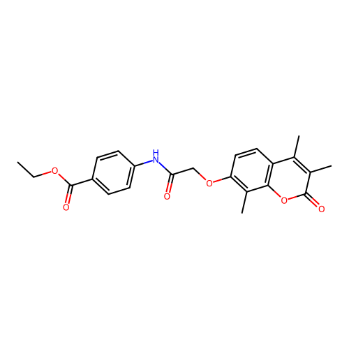 ethyl 4-({[(3,4,8-trimethyl-2-oxo-2H-chromen-7-yl)oxy]acetyl}amino)benzoate structure