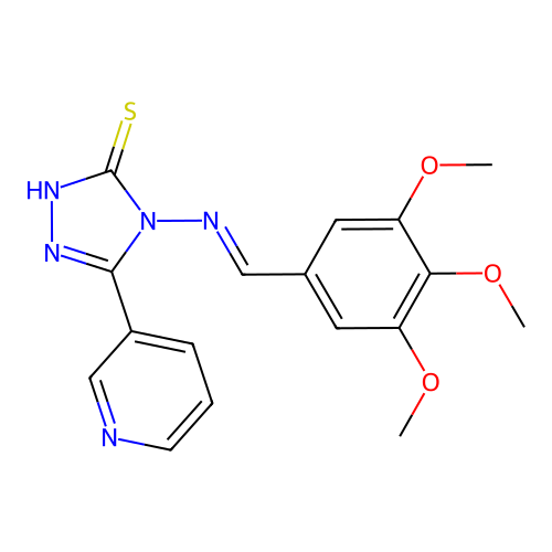 5-(3-Pyridinyl)-4-((3,4,5-trimethoxybenzylidene)amino)-4H-1,2,4-triazole-3-thiol structure
