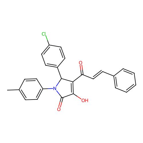 5-(4-chlorophenyl)-3-hydroxy-1-(4-methylphenyl)-4-(3-phenylprop-2-enoyl)-5H-pyrrol-2-one structure