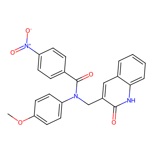 N-(4-methoxyphenyl)-4-nitro-N-[(2-oxo-1H-quinolin-3-yl)methyl]benzamide structure
