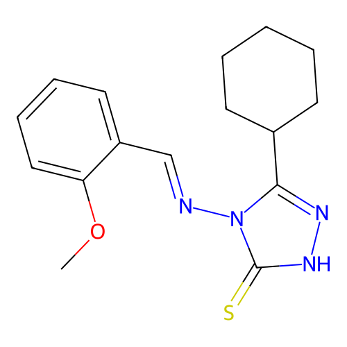 5-Cyclohexyl-4-((2-methoxybenzylidene)amino)-4H-1,2,4-triazole-3-thiol structure