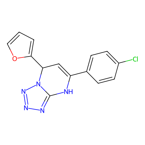 5-(4-Chlorophenyl)-7-(furan-2-yl)-4,7-dihydrotetrazolo[1,5-a]pyrimidine structure