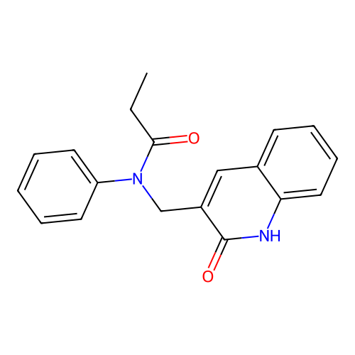 N-[(2-oxo-1H-quinolin-3-yl)methyl]-N-phenylpropanamide structure