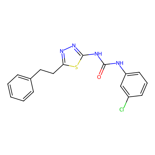 1-(3-Chlorophenyl)-3-(5-phenethyl-1,3,4-thiadiazol-2-yl)urea structure