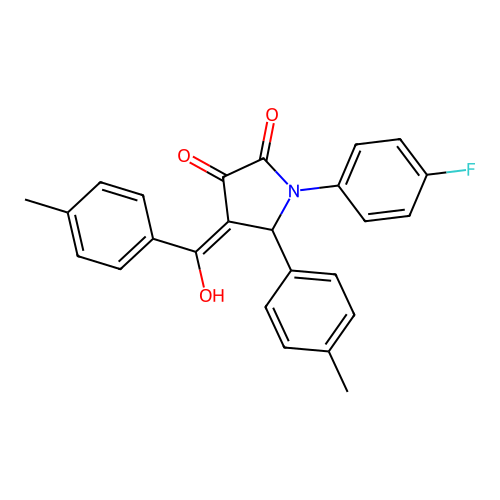 1-(4-fluorophenyl)-3-hydroxy-4-(4-methylbenzoyl)-5-(p-tolyl)-1H-pyrrol-2(5H)-one structure