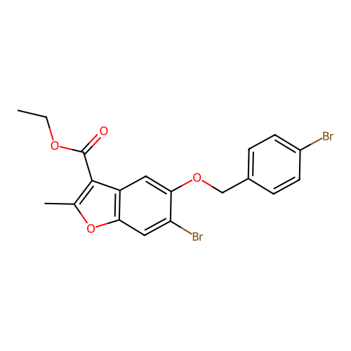 Ethyl 6-bromo-5-[(4-bromophenyl)methoxy]-2-methylbenzo[b]furan-3-carboxylate structure