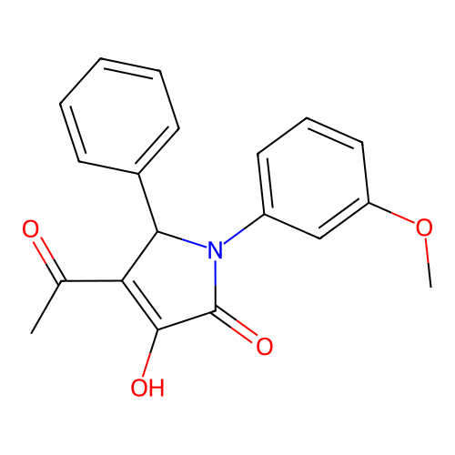 4-acetyl-3-hydroxy-1-(3-methoxyphenyl)-5-phenyl-1,5-dihydro-2H-pyrrol-2-one structure