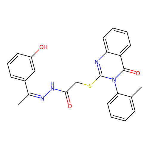 (Z)-N'-(1-(3-hydroxyphenyl)ethylidene)-2-((4-oxo-3-(o-tolyl)-3,4-dihydroquinazolin-2-yl)thio)acetohydrazide structure