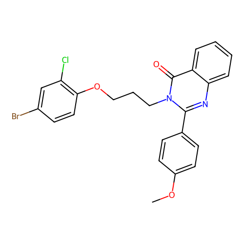 3-(3-(4-bromo-2-chlorophenoxy)propyl)-2-(4-methoxyphenyl)quinazolin-4(3H)-one structure