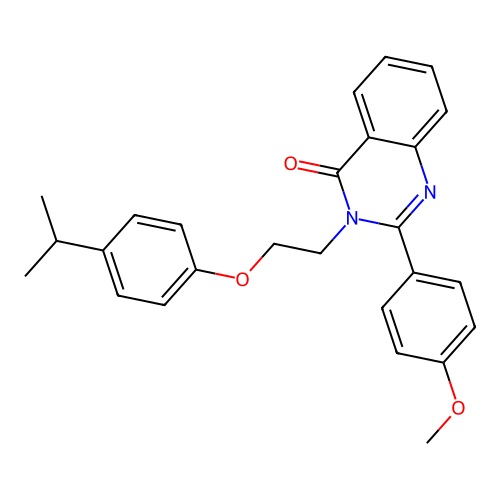 2-(4-methoxyphenyl)-3-{2-[4-(propan-2-yl)phenoxy]ethyl}quinazolin-4(3H)-one structure
