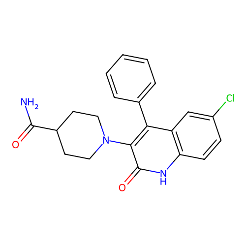 1-(6-Chloro-2-oxo-4-phenyl-1,2-dihydroquinolin-3-yl)piperidine-4-carboxamide structure