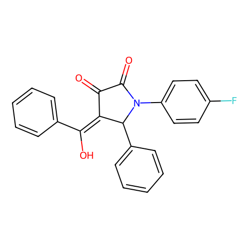 (4E)-1-(4-fluorophenyl)-4-[hydroxy(phenyl)methylidene]-5-phenylpyrrolidine-2,3-dione structure