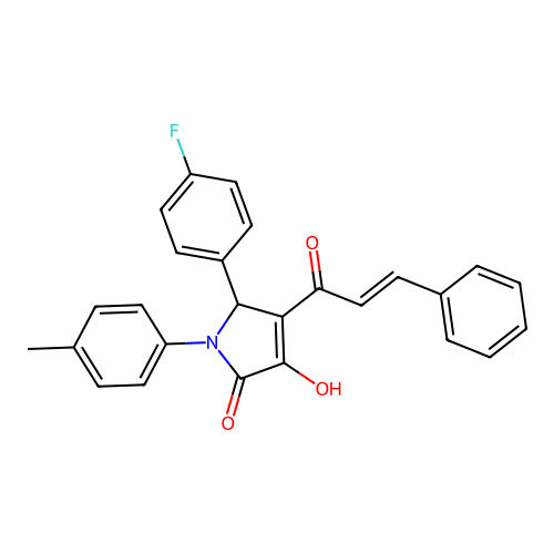 4-cinnamoyl-5-(4-fluorophenyl)-3-hydroxy-1-(p-tolyl)-1H-pyrrol-2(5H)-one structure