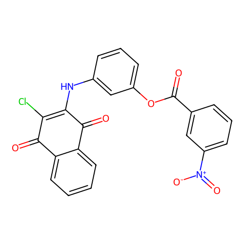 3-((3-Chloro-1,4-dioxo-1,4-dihydronaphthalen-2-yl)amino)phenyl 3-nitrobenzoate structure