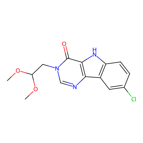 8-chloro-3-(2,2-dimethoxyethyl)-3,5-dihydro-4H-pyrimido[5,4-b]indol-4-one structure