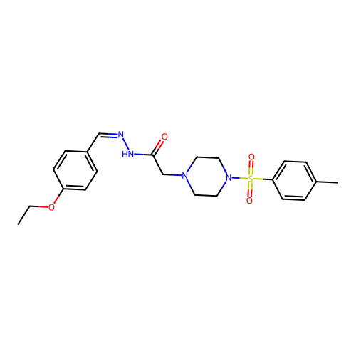 (Z)-N'-(4-ethoxybenzylidene)-2-(4-tosylpiperazin-1-yl)acetohydrazide structure