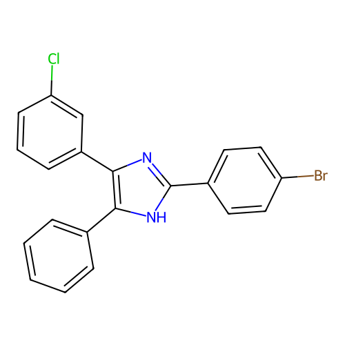 2-(4-bromophenyl)-4-(3-chlorophenyl)-5-phenyl-1H-imidazole structure