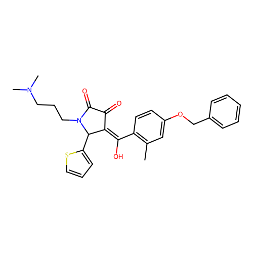 4-[4-(benzyloxy)-2-methylbenzoyl]-1-[3-(dimethylamino)propyl]-3-hydroxy-5-(thiophen-2-yl)-2,5-dihydro-1H-pyrrol-2-one structure