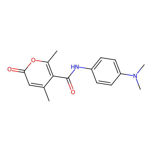 N-(4-(dimethylamino)phenyl)-4,6-dimethyl-2-oxo-2H-pyran-5-carboxamide structure