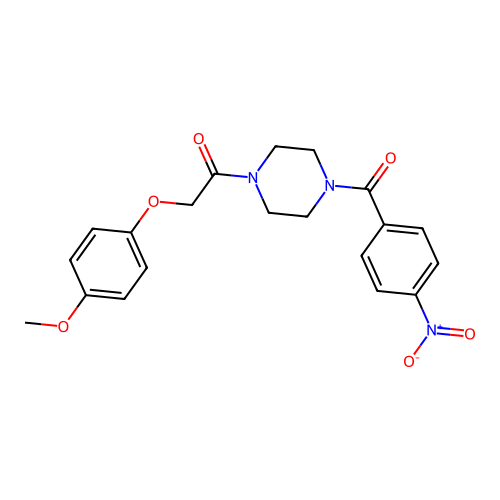 2-(4-Methoxyphenoxy)-1-{4-[(4-nitrophenyl)carbonyl]piperazin-1-yl}ethanone structure