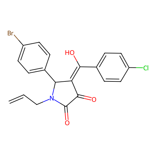 1-allyl-5-(4-bromophenyl)-4-(4-chlorobenzoyl)-3-hydroxy-1H-pyrrol-2(5H)-one structure