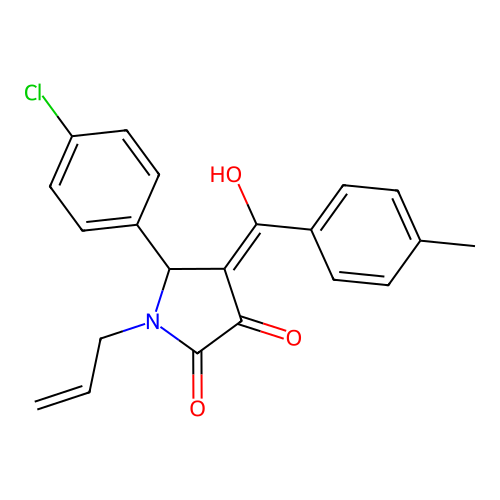 1-allyl-5-(4-chlorophenyl)-3-hydroxy-4-(4-methylbenzoyl)-1H-pyrrol-2(5H)-one structure