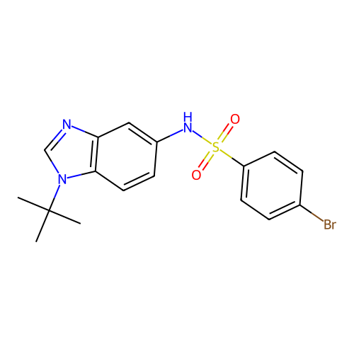 4-bromo-N-(1-tert-butyl-1H-benzimidazol-5-yl)benzenesulfonamide structure