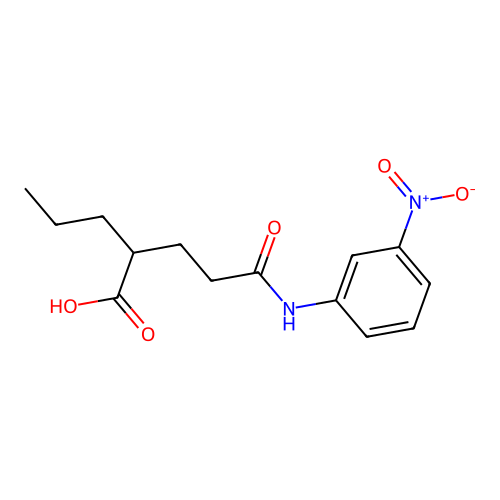 2-[2-(3-Nitro-phenylcarbamoyl)-ethyl]-pentanoic acid structure