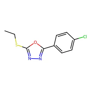 2-(4-Chlorophenyl)-5-(ethylsulfanyl)-1,3,4-oxadiazole structure