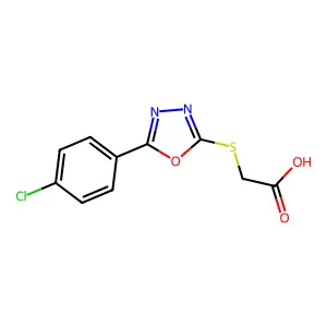 2-{[5-(4-Chlorophenyl)-1,3,4-oxadiazol-2-yl]sulfanyl}acetic acid structure