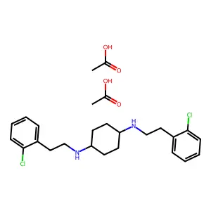 1,4-Cyclohexanediamine, N,N'-bis(o-chlorophenethyl)-, diacetate structure