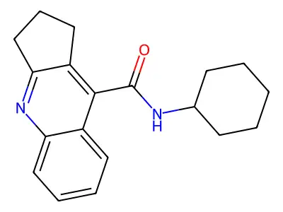 N-cyclohexyl-2,3-dihydro-1H-cyclopenta[b]quinoline-9-carboxamide structure