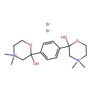 Morpholinium, 2,2'-(p-phenylene)bis(2-hydroxy-4,4-dimethyl-, dibromide structure