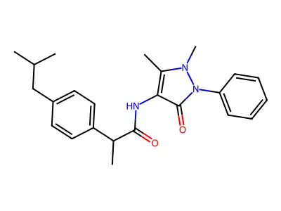 N-(1,5-dimethyl-3-oxo-2-phenyl-2,3-dihydro-1H-pyrazol-4-yl)-2-(4-isobutylphenyl)propanamide structure