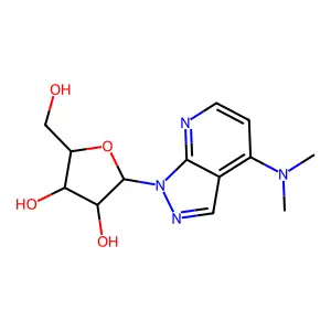 1H-Pyrazolo[3, N,N-dimethyl-1-.beta.-D-ribofuranosyl- structure