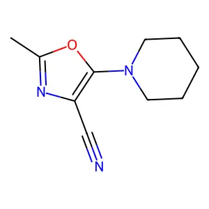 2-Methyl-5-(piperidin-1-yl)-1,3-oxazole-4-carbonitrile structure