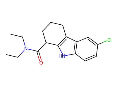 6-chloro-N,N-diethyl-2,3,4,9-tetrahydro-1H-carbazole-1-carboxamide structure