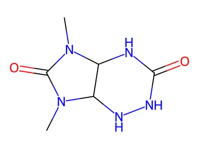 Tetrahydro-5,7-dimethyl-1H-imidazo[4,5-e]-1,2,4-triazine-3,6(2H,4H)-dione structure
