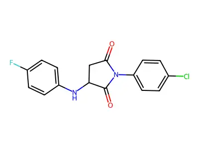 1-(4-Chlorophenyl)-3-[(4-fluorophenyl)amino]pyrrolidine-2,5-dione structure