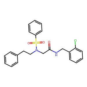 N-(2-chlorobenzyl)-N~2~-(2-phenylethyl)-N~2~-(phenylsulfonyl)glycinamide structure