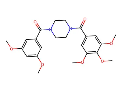 (3,5-Dimethoxyphenyl)-[4-(3,4,5-trimethoxybenzoyl)piperazin-1-yl]methanone structure