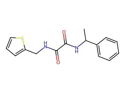 N'-(1-phenylethyl)-N-(thiophen-2-ylmethyl)oxamide structure