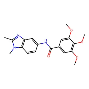 N-(1,2-dimethylbenzimidazol-5-yl)-3,4,5-trimethoxybenzamide structure