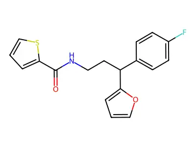 N-[3-(4-fluorophenyl)-3-(furan-2-yl)propyl]thiophene-2-carboxamide structure