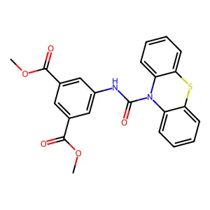 5-[(Phenothiazine-10-carbonyl)-amino]-isophthalic acid dimethyl ester structure